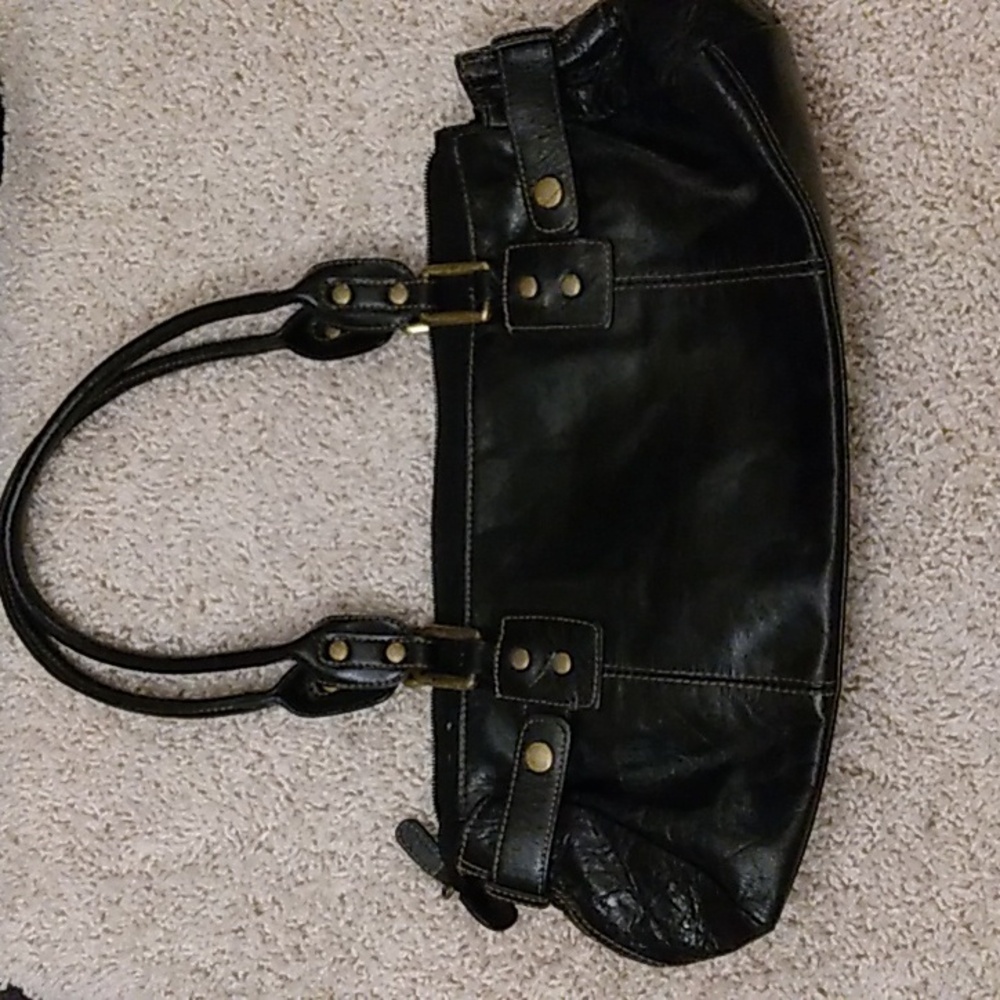 Vintage Genuine Leather Black Shoulder Bag